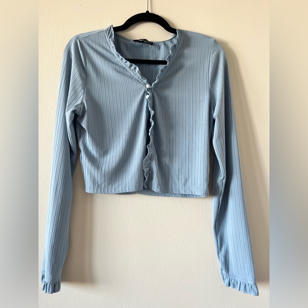 Blue crop top